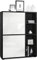 Vladon Highboard Schrank Anrichte Cuba mit 8 Fächern, Made in Germany, Korpus in Schwarz matt/Fronten in Weiß Hochglanz