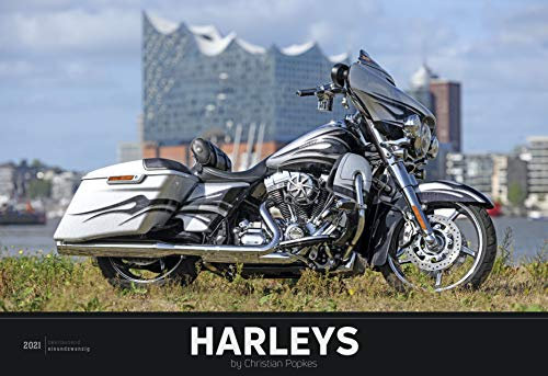 Harleys 2021 - Bild-Kalender 49,5x34 cm - Technik-Kalender - Fahrzeuge - Motorrad-Kalender - Wand-Kalender - Alpha Edition: by Christian Popkes