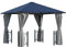 Outsunny Pavillon, Gartenpavillon, Partyzelt mit Seitenteilen, PC Dach, Alu, Schwarz, 300 x 300 x 260 cm