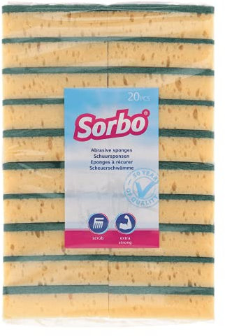 Sorbo Scouring Pads, viscose, Yellow, Medium