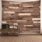 Banemi Outdoor Teppich, 3D Wandteppich Groß Braun Holzboden Polyester Wandbehang Home Tischdecke Dekorationen für Wohnzimmer 150x130CM