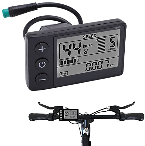 S866 LCD-Display Fahrradcomputer, Bedienfeld mit wasserdichtem Stecker, elektrischer Fahrradzähler 24 V 36 V 48 V