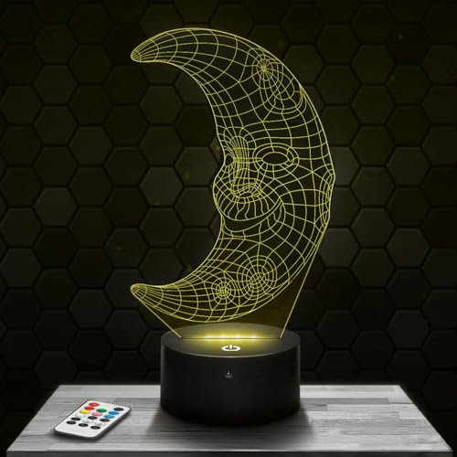 Nachttischlampe - Touch-Nachtlicht Mond 3D-LED-Lampe Illusion, Geschenkidee Weihnachten Geburtstag Junge und Mädchen Nachttischlampe Kinder- oder Erwachsenenzimmer