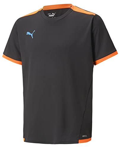 PUMA Unisex Kinder Teamliga Jr Jersey Fu balltrikot, Puma Black-ultra Orange, 116 EU