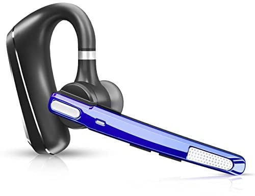 MQQC Bluetooth Headset V5.0, Wireless Bluetooth Earpiece 24Hrs HD Calling,CVC8.0 Dual Mic Noise Cancelling, Hands-Free Bluetooth Earphone for Driving/Business/Office (Blue)