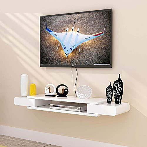 KAXGU Tv Stand Cabinet Tv Wall Units for Living Room Floating Shelf Wall Hanging Tv Cabinet Storage Rack Box Wall Hanging DVD Set-Top Box Satellite Tv Box Cable Box/B/110Cm