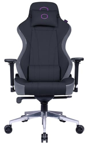 Cooler Master Caliber X1C - Sedia ergonomica per videogiochi in tessuto freddo, girevole a 360°, reclinabile a 180°, supporto lombare, cuscini in schiuma ad alta densità, braccioli 4D, sollevamento a