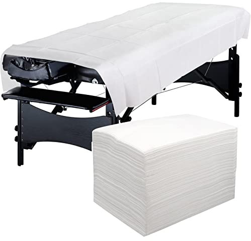 Lot de 100 Drap Jetable Table Massage, 100 x 200 cm Drap Non Tissé, Draps Jetables Pour Massage Spa Beauté, Drap de Lit Jetable Anti Salissure (100)