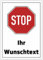 Stop Schild Ihr Wunschtext personalisierbar 30cm x 20cm/DIN A3 hergestellt aus robustem Aluminium/PVC/Aufkleber mit Wunsch-Text personalisieren selbstklebende Rückseite (WEISS 42cm x 29,7cm Alumium)
