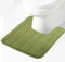 Lifup Tapis Contour WC Doux en Molleton de Corail Antidérapant, Tapis de Toilette WC Absorbant, Tapis Salle de Bain Lavable en Machine Vert 40 x 60 cm