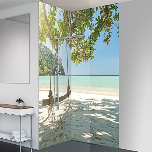 yourplate Duschrückwände mit individueller Größe (2 Rückwände – Premium Nano Glanz – so501) – Duschrückwand Alu mit Feuchtigkeitsschutz – Rückwand Dusche zur einfachen Montage