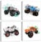 YOOOAHU Monster Truck Badezimmer Dekor Megalodon Truck Wandkunst Auto Bilder für Jungen Aquarell Cartoon Auto Leinwand Poster Kinderzimmer Coole Fahrzeug Malerei Kinderzimmer Kleinkind Kunstwerk