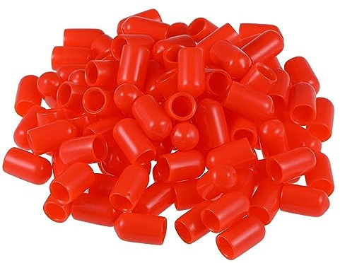 TA-VIGOR 100Pcs Rubber End Caps 7mm ID Flexible Round Thread Protectors