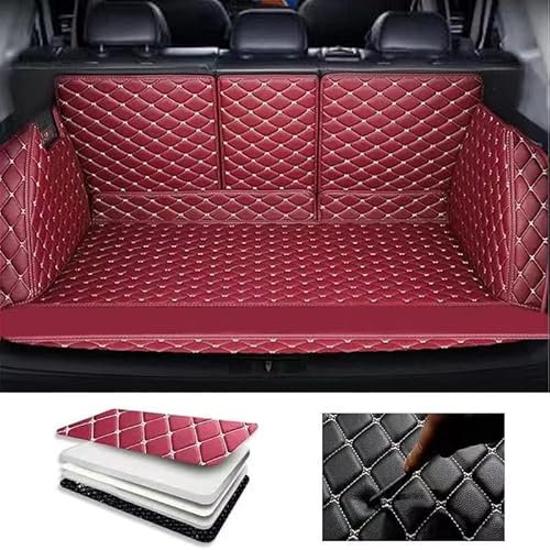 FLYUFO All Inclusive Kofferraummatte für Jeep Renegade 2015-2022, Kratzfest und verschleißfest Kofferraum Schutzmatte Cargo Liner Tray Zubehö,G Wine Red