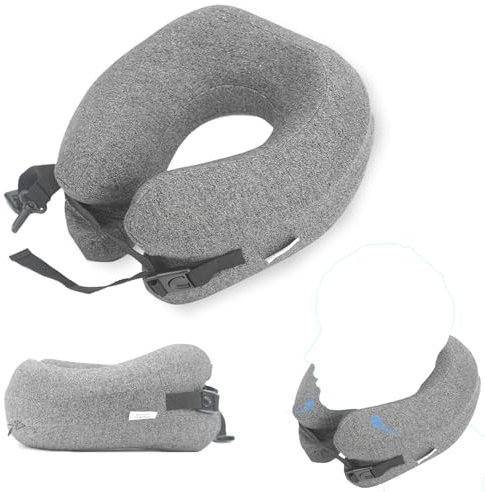 Lorugred nackenkissen Reisekissen,tolles Nackenkissen aus Memory-Schaumstoff,weiches Kissen zum Schlafen,Kopfstütze,Flugzeug, Auto und Zuhause (Sehr grau.)
