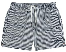 Superdry Herren 15-Zoll Badeshorts aus recyceltem Material mit Print Marineblau Wasserfarben Streifenprint L