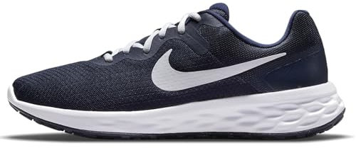 NIKE Revolution 6 Herren Sneaker Sneaker Schuhe, Midnight Navy Obsidian Ashen Slate White, 47 EU