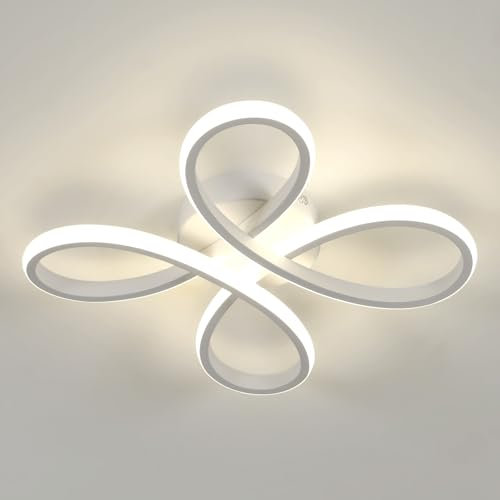Comely Plafon LED Techo Moderna, 30W 3375LM Lamparas de Techo, Iluminación de Techo de Acrílico con Forma de Flor para Dormitorio Salon Comedor, Luz Neutra 4500K, Dia 30cm, Blanco