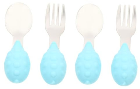 UPKOCH 2 Juegos De Vajilla Para Tenedores De Silicona Para Cucharas Para Vajilla Tenedor De Acero Para Tenedor De Alimentación Para Niño Cuchara De Acero De