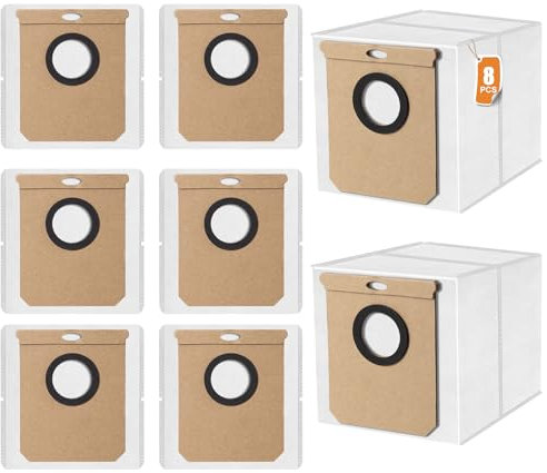 8 Bolsas para Aspiradora Conga Home 10000/8090 Ultra, 9090 AI,Conga 9590,Conga 9590+,Conga 10090 AI,eufy L50 SES, L60 SES Aspiradora, Bolsas de Recogida para Robots Aspiradores