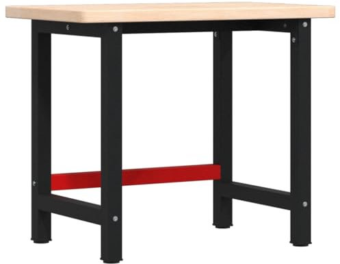 vidaXL Werkbank 100x60x83 cm Massivholz Eiche Rechteckig, Arbeitstisch, Werkzeugbank, Werkbank Massivholz, Werktisch, Werkbank Holz, Werkbank Metall