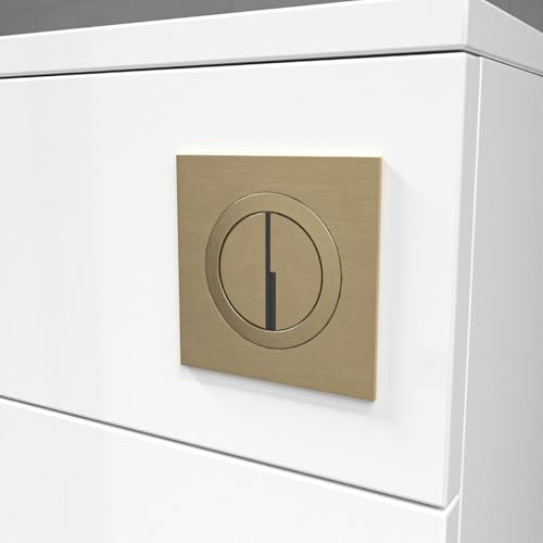 Nes Home Brushed Brass Round Button WC Flush Plate