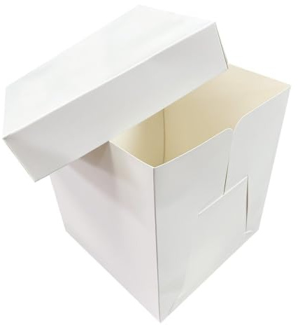 LARRYROO Pack of 5 x Tall Cake Box Extra Deep, Ideal for High Celebration, Wedding, Birthday Cakes in Range of Sizes (12)
