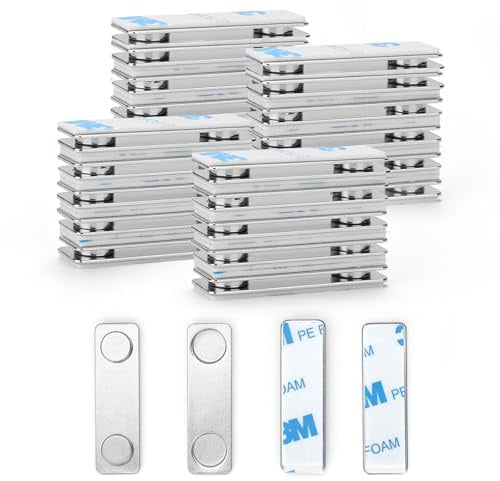 Cainda 24 Paar Magnetische Bilder-Aufhängestreifen, Magnetischer Fixator Abnehmbar und Beschädigungsfrei, Klebestreifen zum Aufhängen von Rahmen und Heimdekorationen