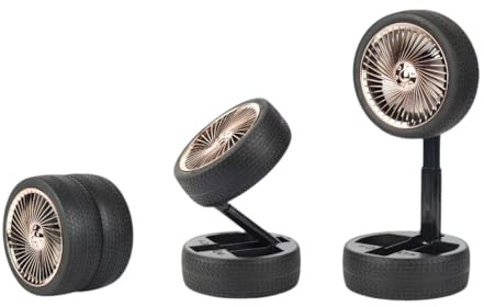 YZYOE Rechargeable Tire Desktop Fan with LED Light, Outdoor Portable Foldable Tire Shaped Toy Fan, 3-speed Mode, New Indoor Decoration.