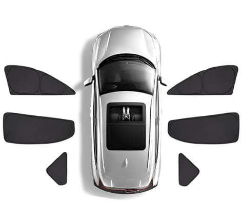 Auto-Sonnenschutz für VW Touran 5T 2016-2024,Front- und Heckscheibe,Auto-Sonnenschutz,Black-Black-6pcs