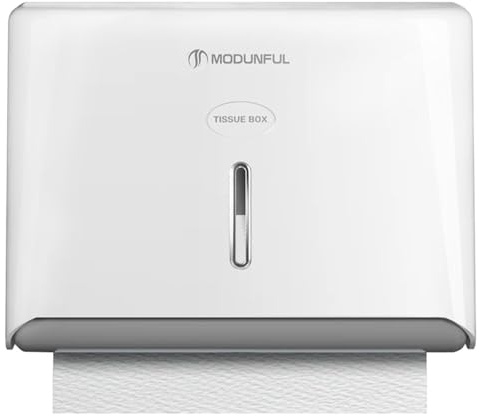 modunful Papierhandtuchspender zur Wandmontage Ohne Bohren, Handtuchspender für Z/V-Falz M Gefaltet Papierhandtücher Papierhandtuchhalter für Badezimmer, Weiß