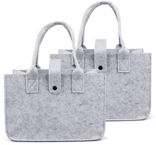 Dawumin Filztasche Einkaufstasche, Filztaschen Shopper, Faltbar Filzkorb, Tragetasche Shopping Bag, Tasche Filz zur Einkaufen, Ausgehen, Aufbewahrung, Reisen, Picknick