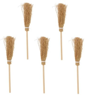 Toyvian 5piezas Escoba De Bruja Accesorio De Actuación Decoración De Halloween De Rol