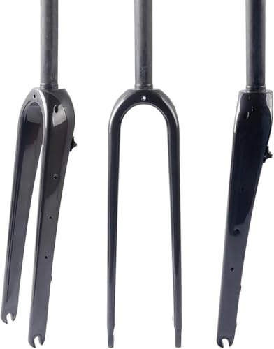 CUCKQUIC Fourche Carbone Gravel 700C (T800), Fourche Avant de vélo de Route 1-1/8 Pouce Droite/cône, moyeu à Serrage Rapide 9 x 100 mm, Frein à Disque à Montage Plat - Ultralégère A,Straight