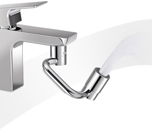 Extensor de Grifo Giratorio 1080°, Alargador de Grifo para Cocina y Baño, Brazo Orientable con 2 Chorros de Agua, Rotación Completa para Fregadero, Instalación Rápida Sin Herramientas