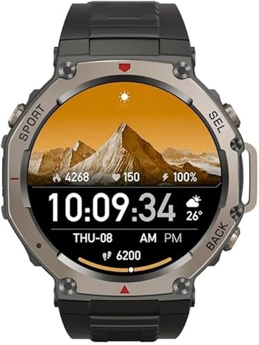 Sekoda GPS Smartwatch,Étanche Smartwatch De Fitness et De Santé (Noir)