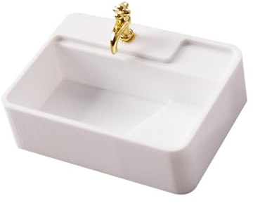 JISADER Doll's House washbasin, doll’s washbasin Bathroom Model Accessories, Miniature Sink, PETG Material, Realistic Appearance, Suitable for DIY Scene Decoration, 5 X 3.5 X 1.5 cm