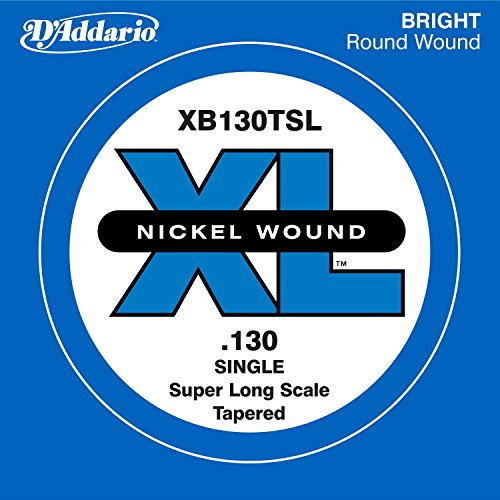 D'Addario .130 Nickel Wound Super Long Scale Tapered Single String for Bass Guitar