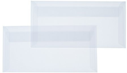 25 Din lang Briefumschläge Transparente/Weiß Din lang 11 x 22 cm mit Haftstreifen, Grammatur 90 g/m²