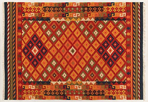 Kilim Carpets by Jalal Teppich Kilim Sivas 1 rot/mehrfarbig 200 X 300 cm