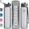 Fantástica botella deportiva – 1000ml – Permite un flujo rápido, con tapa abatible a prueba de filtraciones de fácil apertura - Hecha de plástico co-poliéster Tritan sin BPA - Libre de tóxicos y ecológico