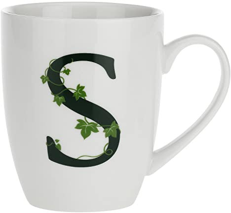 La Porcellana Bianca - Tazza Lettera S, Bianco - Arredo Casa, Cucina - Linea Atupertu - Idea Regalo - Stoneware - 380 CC