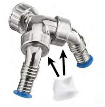 Doppelschlauchtülle Rückflussverhinderer Unterputzsifon für Waschmaschine Spülmaschine