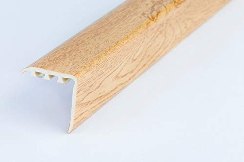 Plastic Stair Nosing Wooden Edge Protection Oak Beech KP-3030 TMW Profiles (Noble Oak)