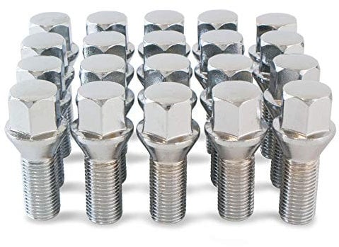 20 x Chrome Wheel Bolts for VW Volkswagen Caddy with Aftermarket Alloy Wheels Part No. 20BM14141