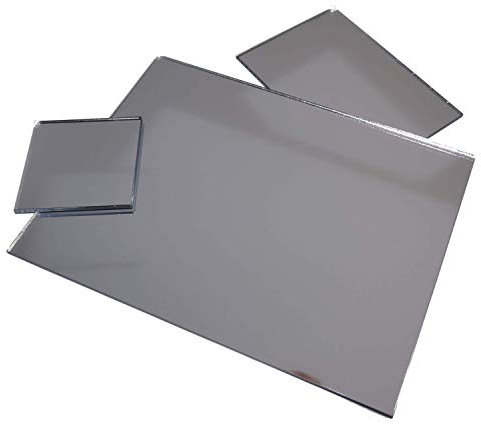 IN-OUTDOORSHOP Acrylspiegel, PMMA-Spiegel, qualitativ hochwertiger Spiegel, Zuschnitt Scheibe aus 3mm Acrylglas XT Silber, Verschiedene Größen und Formen (40cm x 50cm)