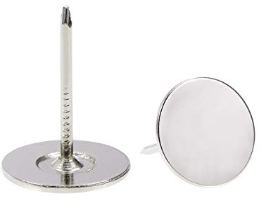 uxcell Clous de tapissier à tête plate 9,5 x 10 mm Argenté, a19012700ux0005, 19mm x 25mm, 30pieces