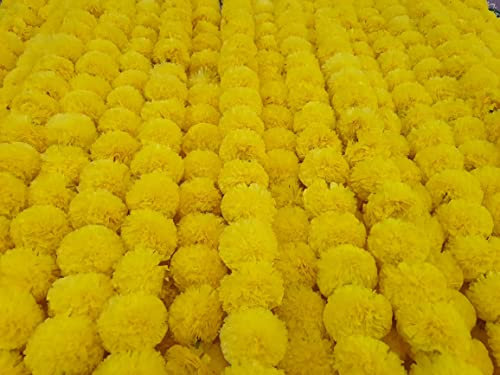 Ringelblumen-Girlande, 1,4 m Lange Stränge mit künstlichen Ringelblumen, Diwali-Dekorationen, Zuhause, indische Dekoration für Pooja, Hochzeit, Frühlingsstrauchblumen, künstliche Girlande, Día de