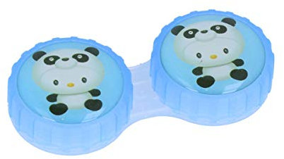 Kontaktlinsenbehälter mit Motiv für Kontaktlinsen aller Art blau - Panda