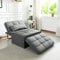 Schlafsofa, umwandelbar, Ottomane, 4-in-1, multifunktional, zusammenklappbar, Ottomane, atmungsaktives Leinen, Gästebett mit verstellbarem Schlafplatz für kleine Zimmer, modernes Dunkelgrau